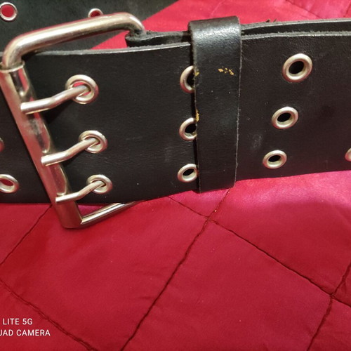 Croute de Cuire France belt like new, black, length 112 cm