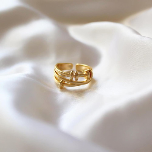 Gold-Plated Adjustable Ring New, Modern Design