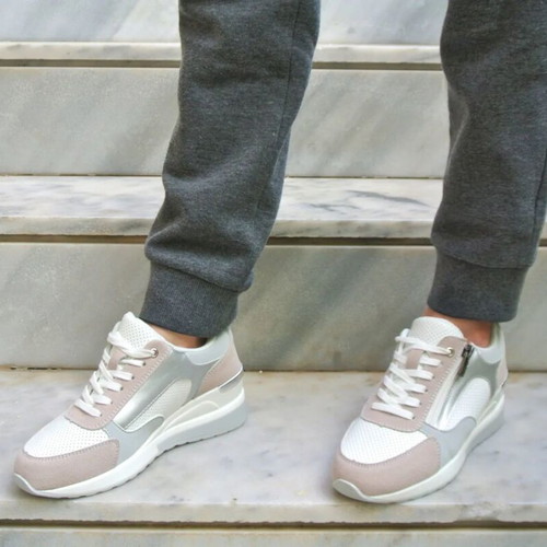 Aerostep Anatomical Sneakers White with Zipper New
