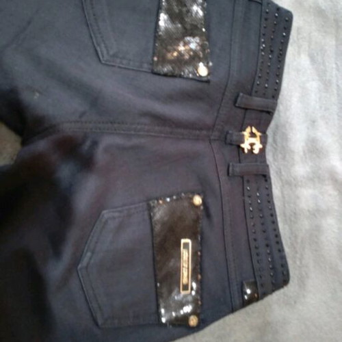 Roberto Cavalli denim pants like new with rhinestone details, size S
