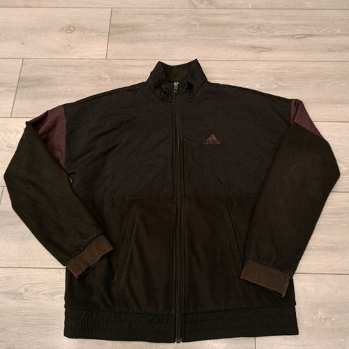 Adidas women's fleece track jacket used, black and plum