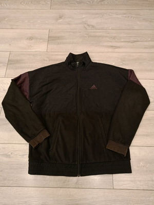 Adidas women's fleece track jacket used, black and plum