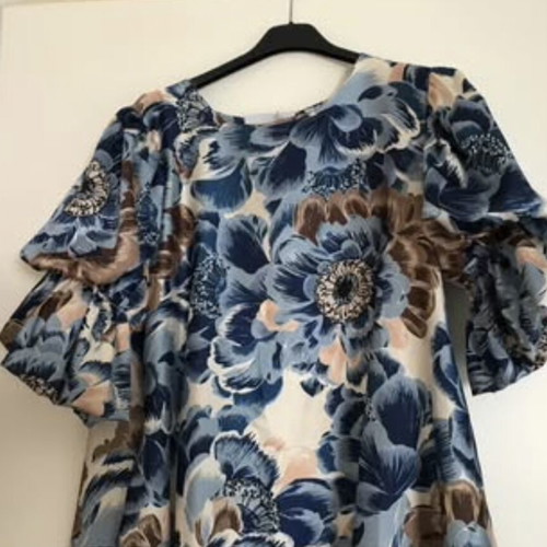 Satin shirt new with ruffle design, size M