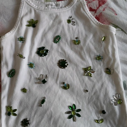 Miss Grant Tank Top new, size XL, white with green details