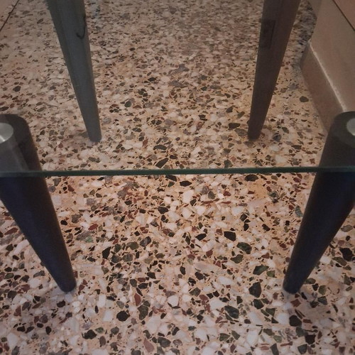 Glass side coffee table 50x50x36 cm