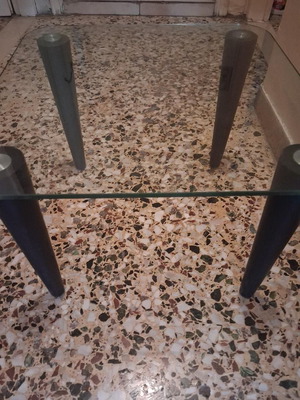 Glass side coffee table 50x50x36 cm