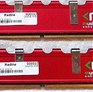 Mushkin Redline 4GB (2 x 2GB) 240-Pin DIMM SDRAM DDR2 1000 (PC2 8000) Dual Channel Kit Memory Model 996593