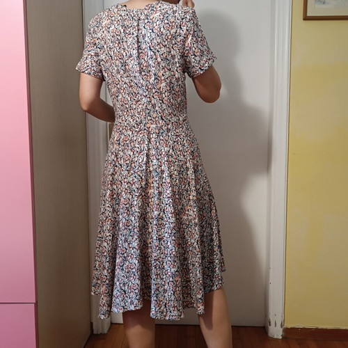 Vintage pink floral midi dress H&M like new