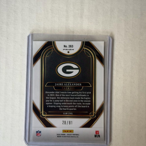 2024 Panini Select Club Level Jaire Alexander #263 Dragon Scale Prizm card