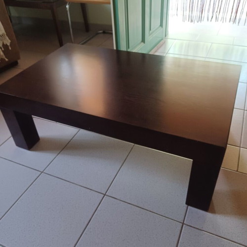 Coffee table made of solid wood, dark brown, like new