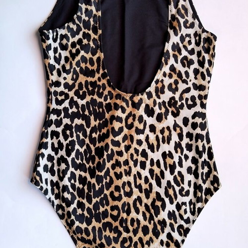 Ganni leopard print one piece swimsuit new size 34