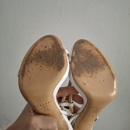 Casadei sandals white and gold used, size 39.5