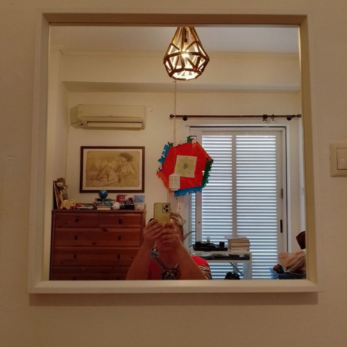 Wall mirror 60X60 square, white