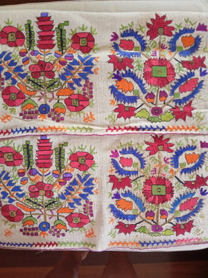 Tsevres embroidered on woven fabric like new, dimensions 40x2.75