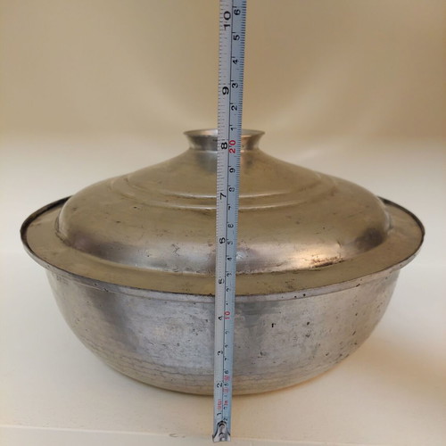 Antique copper pot used, engraved year 1956, collectible