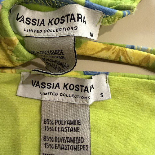 Vassia Kostara bikini set like new, top size M, bottom size S, multicolor
