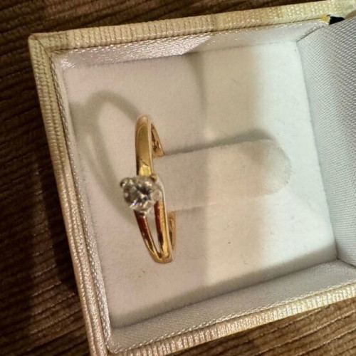 Diamond ring 0.30ct 14K gold size 54 like new
