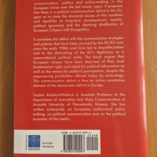 Europe's Political Communication Deficit book like new, English