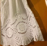 Stradivarius white top with perforated design and off-shoulder like new, size S