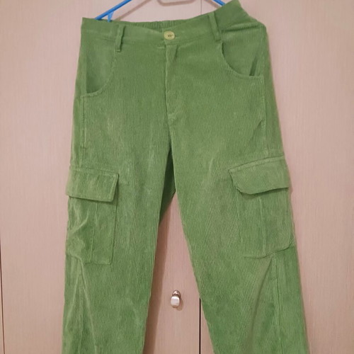 Cargo corduroy pants Vassia Kostara green XS like new