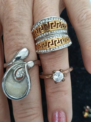 Jewelry set with 10 gold and silver pieces