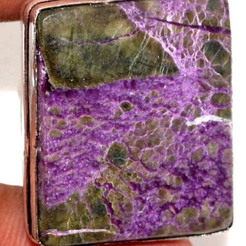 Ring with Purpurite polished stone size USA 5.5 new