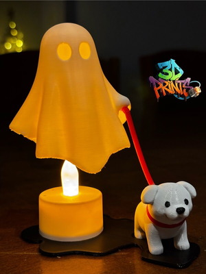 Ghost with Dog LED Decorative Light New, 3D Printing
