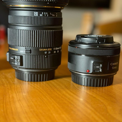 Canon 60D with Sigma 17-50mm OS F2.8 and Canon 50mm STM like new