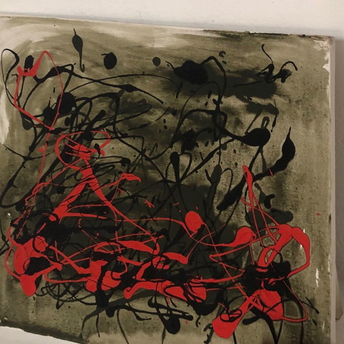 Abstract painting in Jackson Pollock style acrylic on canvas 2019