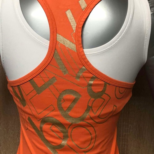 Venice Beach top used, size XS, white and orange