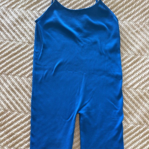 Zara onesie with biker shorts, blue, size M