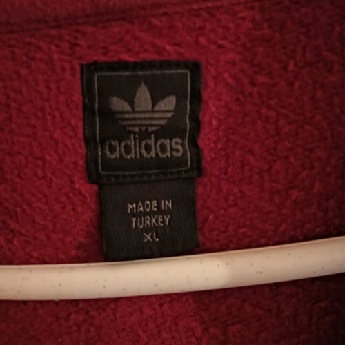 Adidas thick jacket xl like new, burgundy