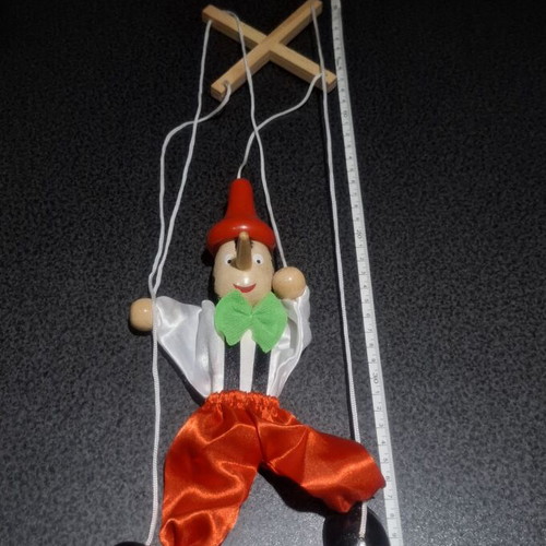 Wooden Pinocchio Marionette decorative handmade, new