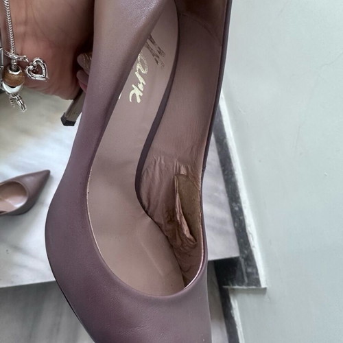 Mark Milan leather pumps used, 10 cm heel, cigar color, size 39