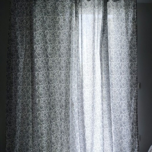 IKEA Mjolkort curtains 2 panels like new, floral blue white