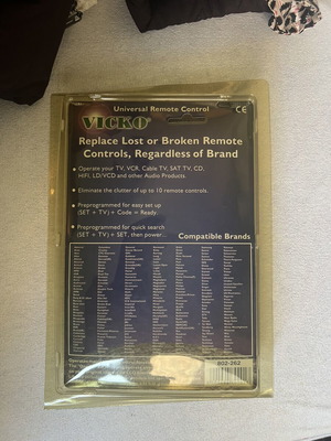 VICKO Universal Remote Control 10-in-1, code 802-262