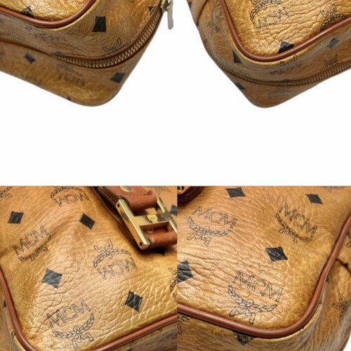 MCM Cognac Aren Visetos school tote bag