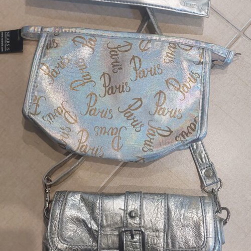 Hunter silver handbag used with Paris and Guerlain bags gift