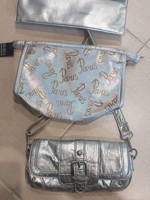Hunter silver handbag used with Paris and Guerlain bags gift
