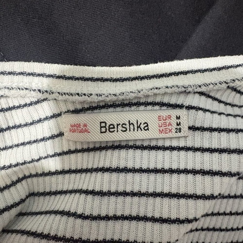 Bershka striped dress medium like new, black and white