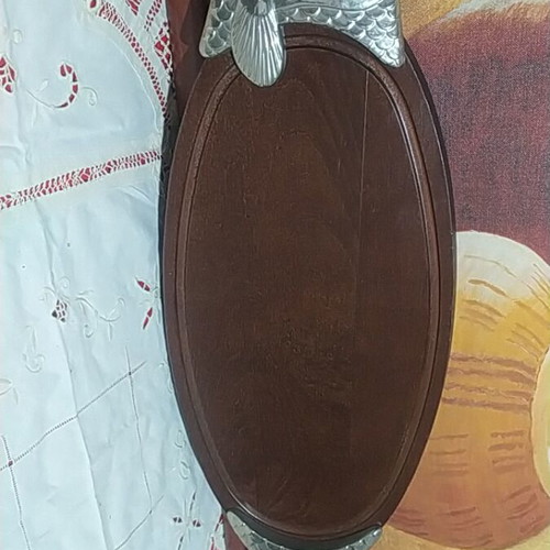 Vintage fish serving tray, wood