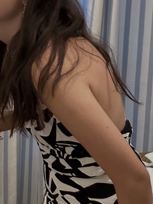 Zara abstract black and white halter top like new, linen, size S