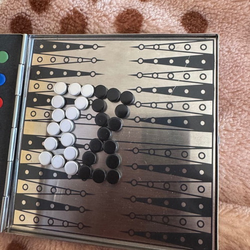 Mini Travel Board Game Chess, Checkers and Backgammon in Metal Case like new