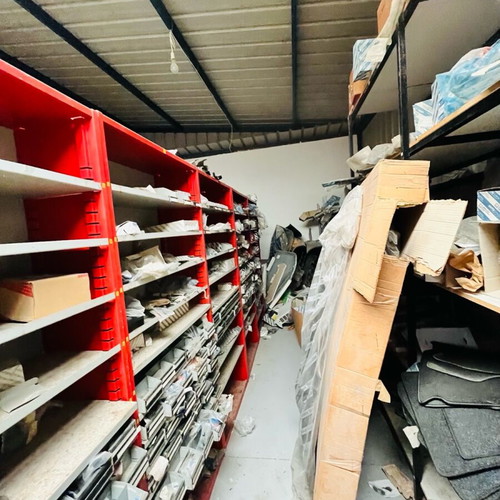 Fiat model spare parts warehouse with shelves