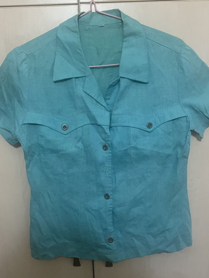 Jantzen Sport vintage women's short-sleeve shirt turquoise used
