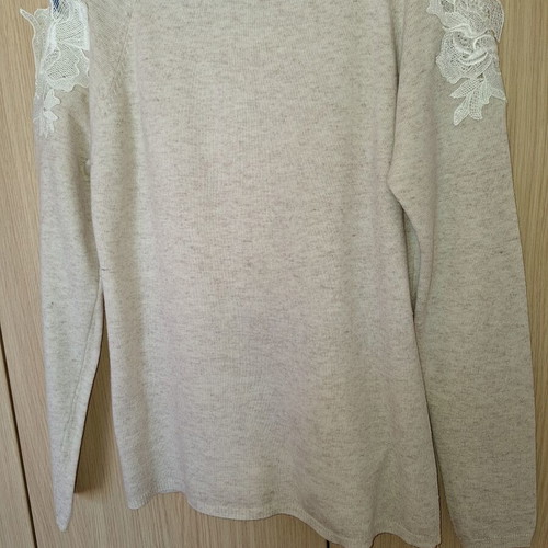 Vintage women's romantic blouse like new, beige, one size