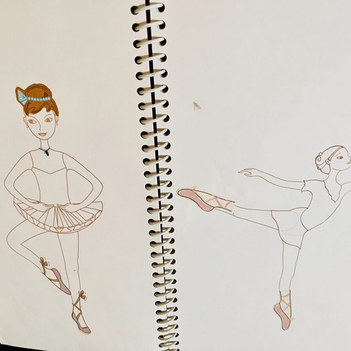 Craft book Χορεύτριες used with stencil and stickers
