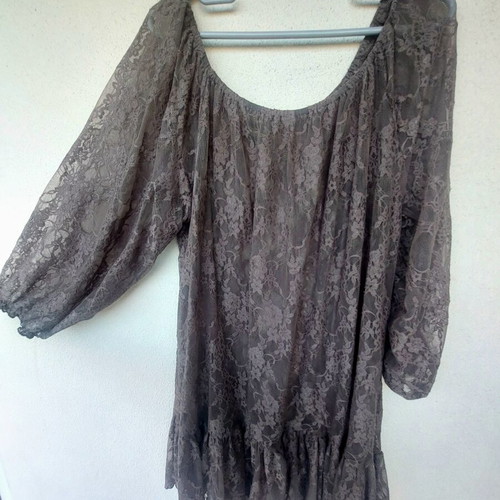 Lace dress like new, one size, gray with olive tones