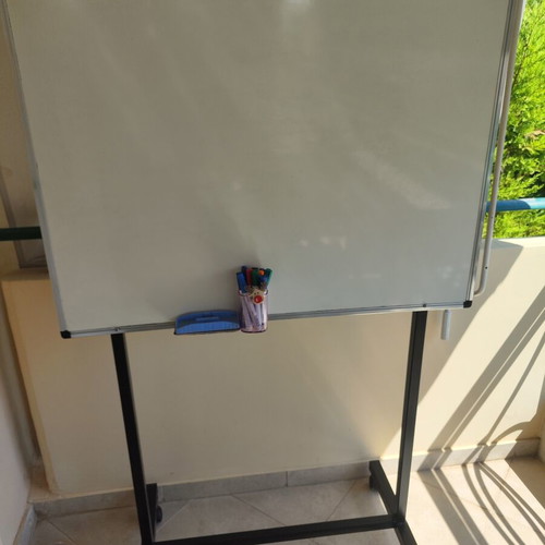 Marker board rotating with aluminum frame and wheels, like new