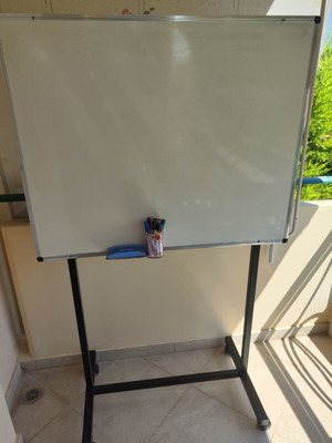 Marker board rotating with aluminum frame and wheels, like new